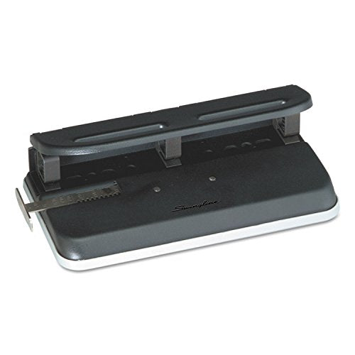Swingline SWI74150 74150 24-Sheet Easy Touch Two-to-Seven-Hole Precision-Pin Punch, 9/32" Holes, Black Small (1-24)