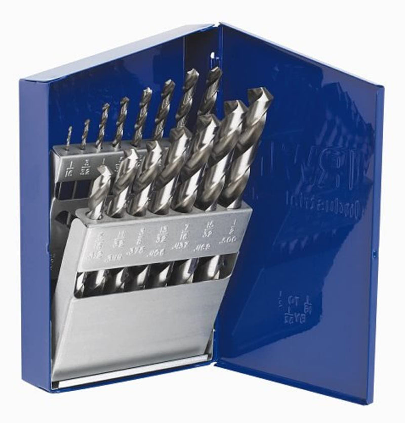 Irwin Tools Irwin Industrial Tools 60137 General Purpose Metal Index Drill Bit Set, 15-Piece 15pc Metal Index HSS