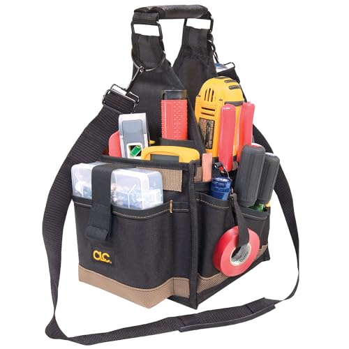 Custom Leathercraft 1526 25 Pocket Electrical and Maintenance Tool Carrier 8-inch Toolbox