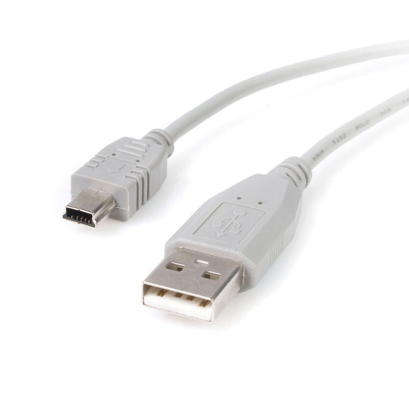 StarTech.com 3 ft. (0.9 m) USB to Mini USB Cable - USB 2.0 A to Mini B - Grey - Mini USB Cable (USB2HABM3) 3 ft / 1m Straight