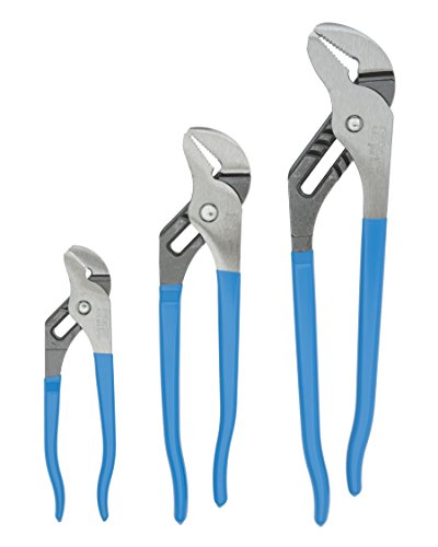 Channellock 3pc Tongue & Groove Pliers Set GS-3 - Laser Heat-Treated Teeth, High Carbon Steel - 6.5", 9.5", 12" 3 Piece Set, 6.5", 9.5", 12"