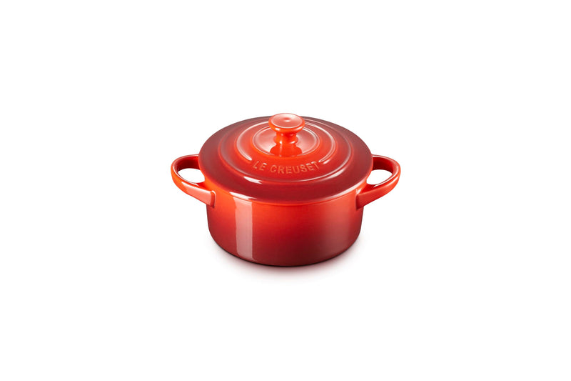 Le Creuset Stoneware Mini Round Cocotte, 8 oz., Cerise 8 Oz.