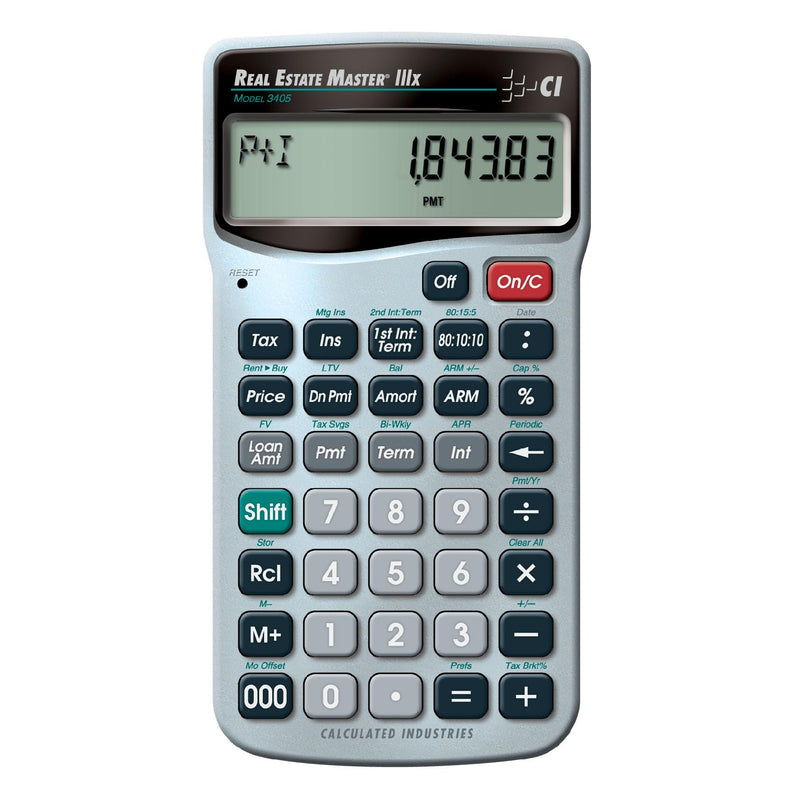 Calculated Industries 3405 Real Estate Master IIIx Residential Real Estate Finance Calculator | Clearly-Labeled Function Keys | Simplest Operation | Solves Payments, Amortizations, ARMs, Combos, More
