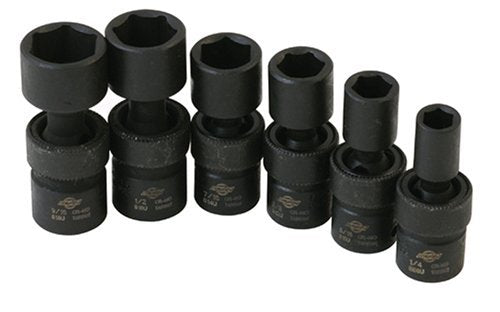 Sunex 1813 6Piece 1/4" Drive Universal SAE Impact Socket Set