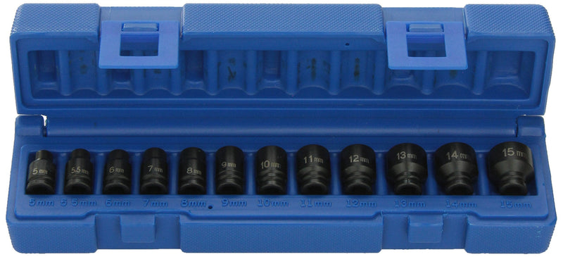Grey Pneumatic (9712MG) 1/4" Drive 12-Piece Metric Magnetic Impact Socket Set