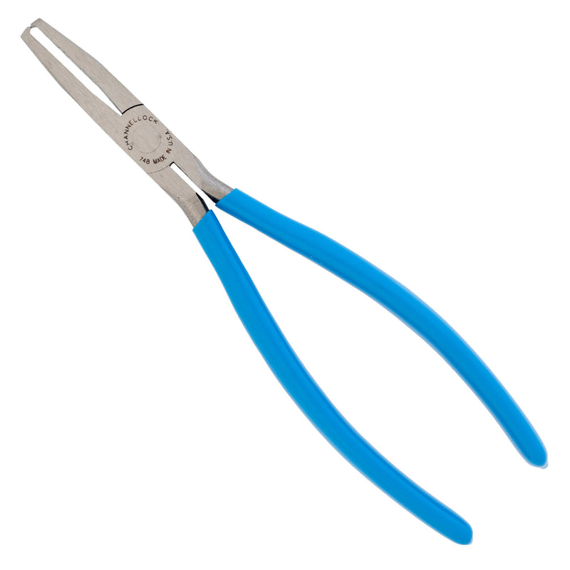 Channellock 748 8-Inch Long Reach End Cutting Pliers | Nipper End Cutter with Extra Long Flat Nose | Designed for Hard to Reach Places | Forged from High Carbon Steel | Made in the USA , Blue 8-Inch End Cut