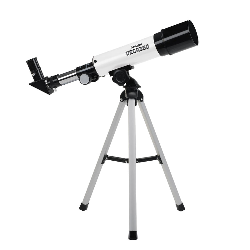 Educational Insights GeoSafari Vega 360 Telescope - 50 mm Beginner Telescope for Kids 8-12, Refractor Telescopes, Astronomical Telescopes for Stargazing, Includes Two Eyepieces and Tripod
