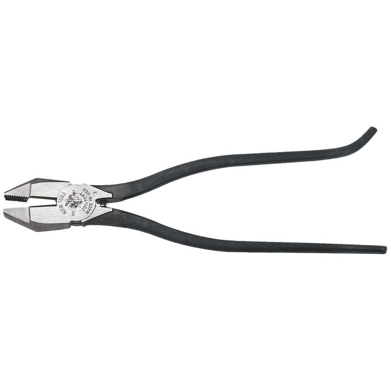 Klein Tools 201-7CST Rebar Work Pliers with Spring-Loaded Action, Induction Hardened Knives and Handle Tempering Ironworker/Plain Handle