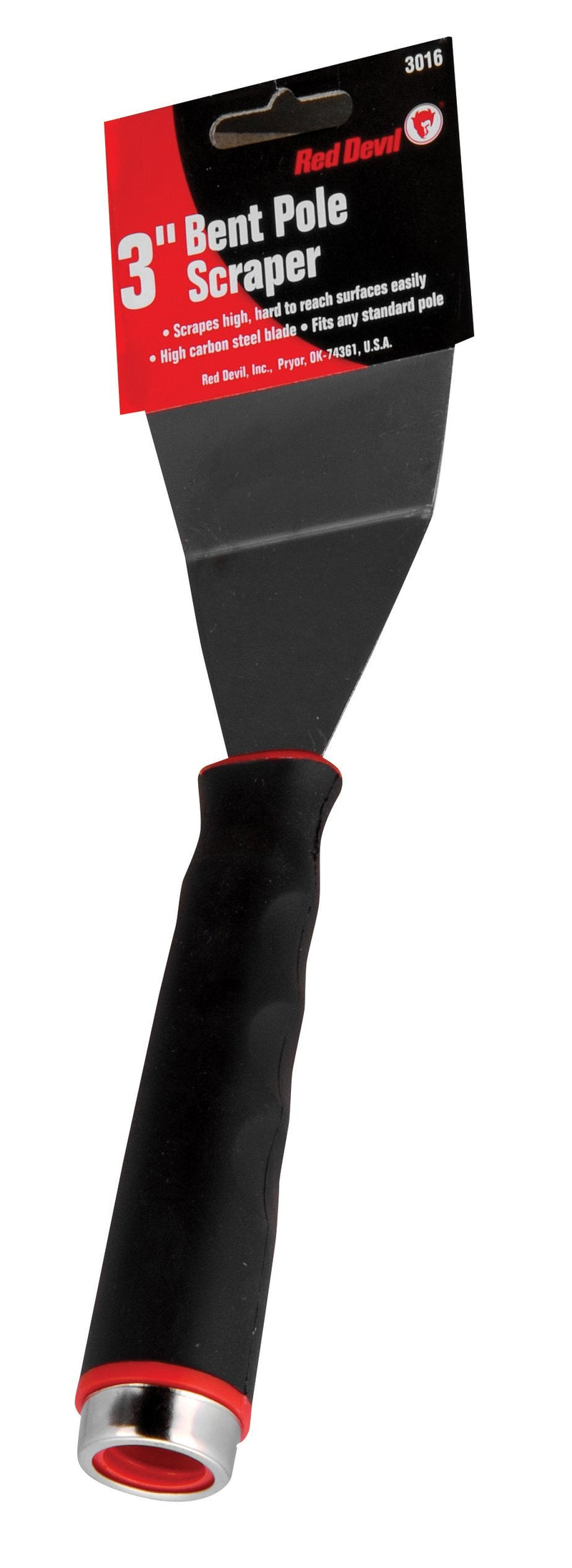 Red Devil 3016 3" Bent Blade Pole Scraper Threaded Handle 1 Count (Pack of 1)