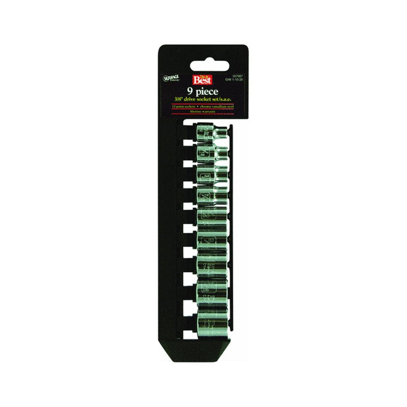 Channellock Products Standard 3/8" Drive 12-Point Shallow Socket Set (9-Piece)