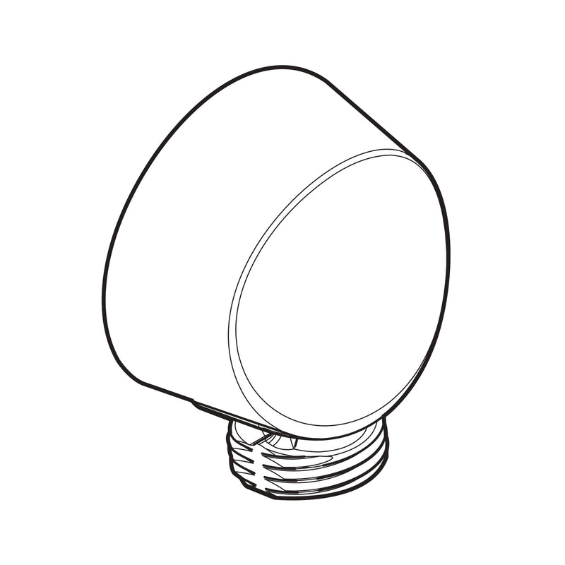 Moen Round Wrought Iron Drop Ell Handheld Shower Wall Connector, A725WR 0.5 Matte Black