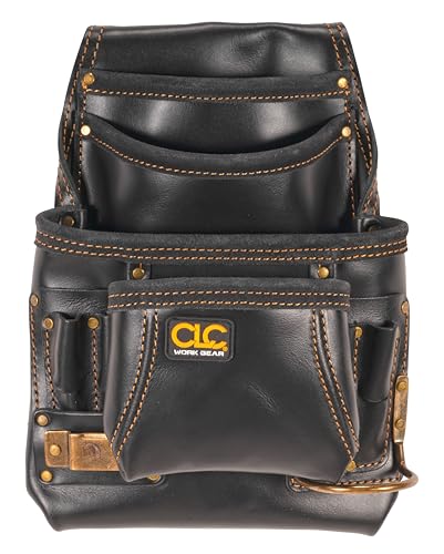 CLC Custom Leathercraft 179354 Carpenter's Nail and Tool Bag Reversed Top Grain, 10 Pocket 10-Pocket