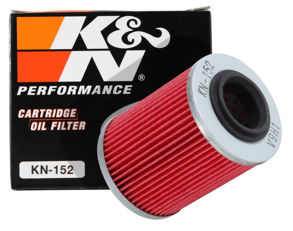 K&N Motorcycle Oil Filter: High Performance, Premium, Designed to be used with Synthetic or Conventional Oils: Fits Select Can-Am Vehicles, KN-152