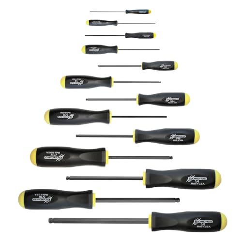 Bondhus 10637 Set of 13 Balldriver Screwdrivers, ProGuard Finish, sizes .050-3/8-Inch Multi
