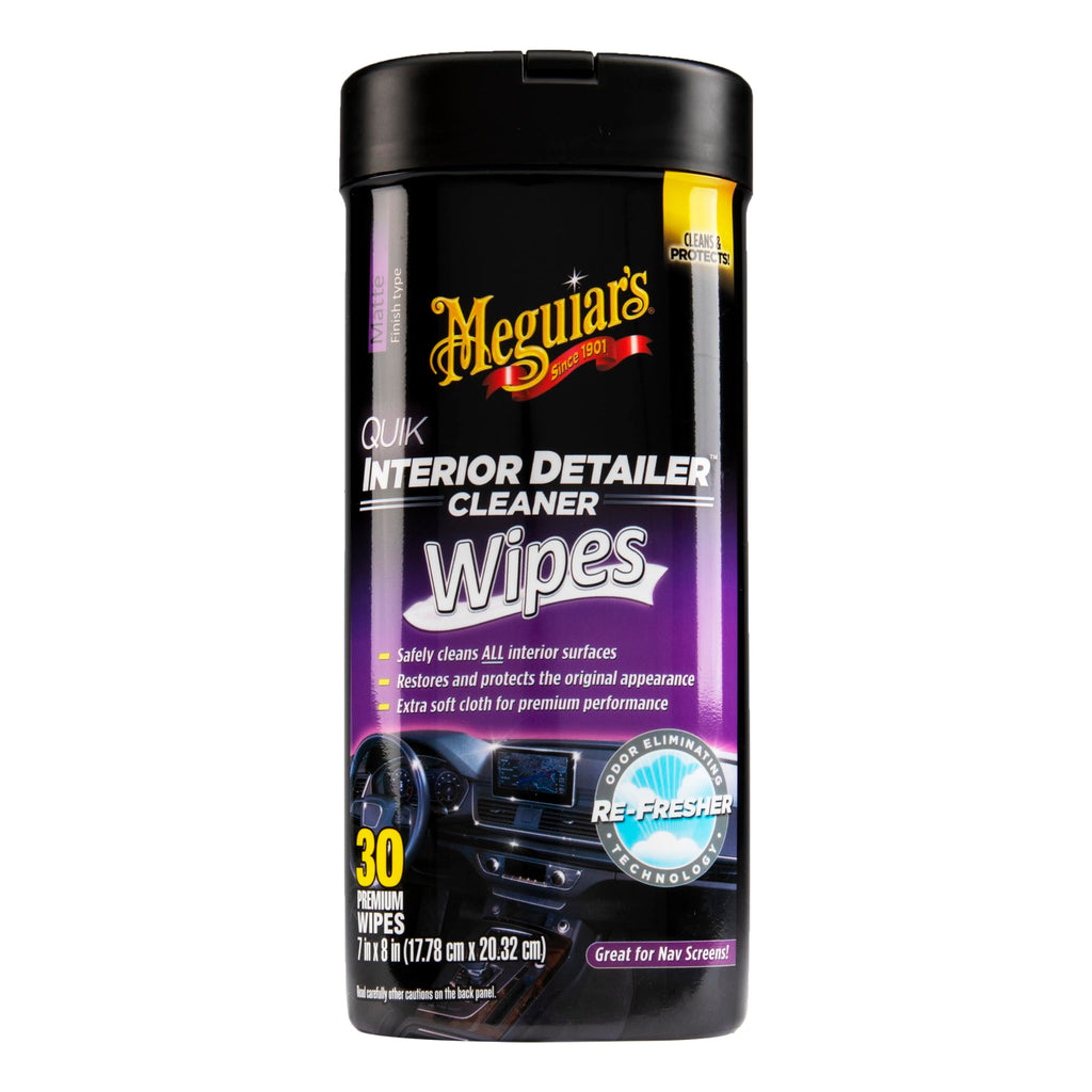 Meguiar's Quik Interior Detailer Wipes - This Non-Greasy Formula Cleans and Protects All Interior Surfaces - Easy Cleaning and Interior Detailer, All Surface Car Wipes with UV Protection, 25 Wipes