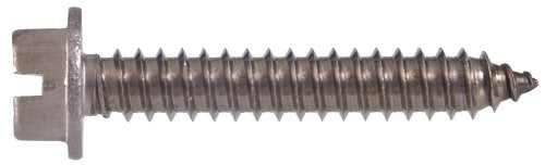 The Hillman Group 823140 Stainless Steel Hex Washer Head Slotted Sheet Metal Screw, 14-Inch x 1-1/4-Inch, 100-Pack
