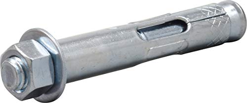 Hillman Sleeve Anchors, 1/2in x 3in, 12 Pack, Silver Zinc 1/2" x 3" 12-Pack