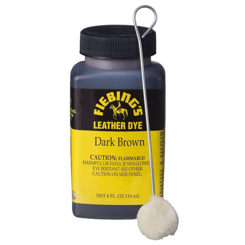 Fiebing's Leather Dye (4 Fl Oz) - Alcohol-Based, Penetrating, Permanent Dye for Shoes, Boots, Belts, Bags, Furniture - Includes Wool Dauber Applicator 4 fluid ounce Dark Brown