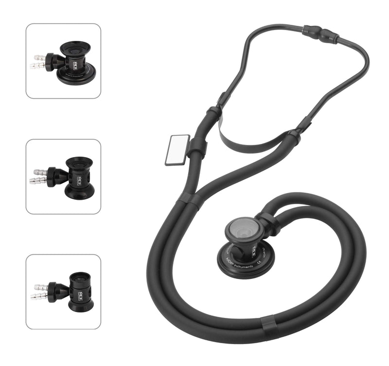MDF Sprague Rappaport Dual Head Stethoscope with Interchangeable Chestpiece for Adults / Paediatricians / Infants (MDF767), black out Blackout