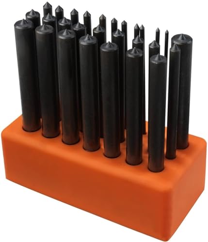 NEIKO 02621A Transfer Punch Set with Premium Heat-Treated Alloy Steel Punches, Hole-Punch Set, Punch Sizes 3/32" to 1/2", 28-Piece Kit 28 Piece Set