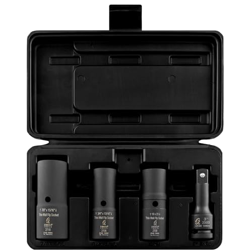 SUNEX TOOLS 2724 1/2-Inch Drive Deep Thin Wall Flip Socket Set, 4-Piece