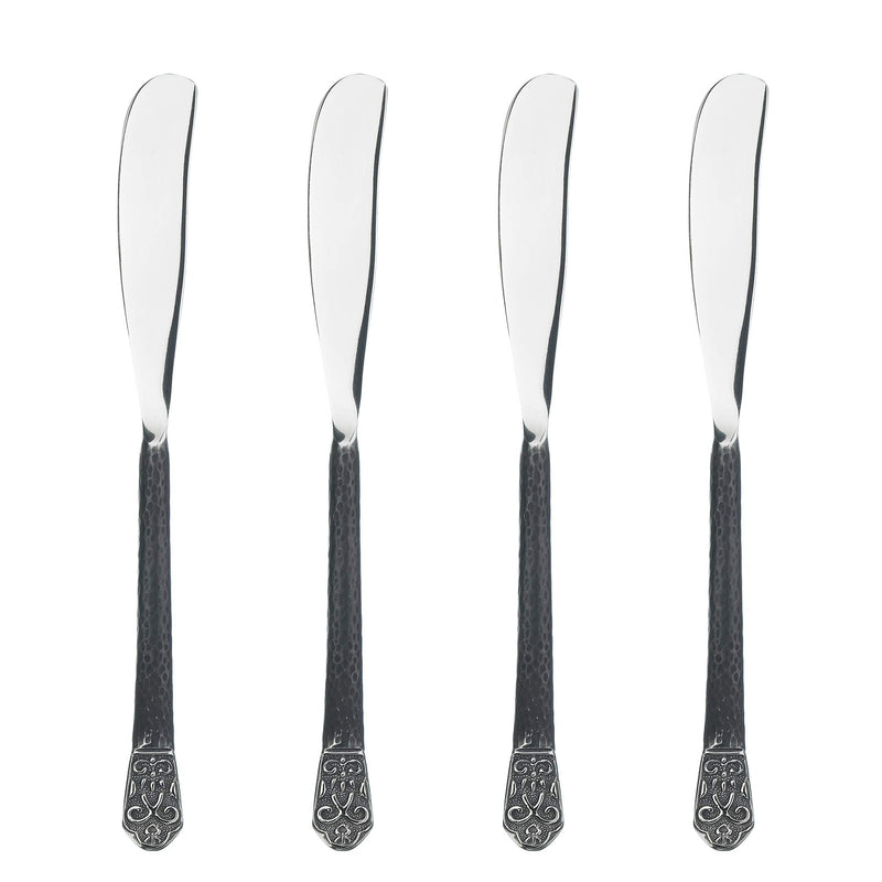 Gourmet Settings - 4-Piece Spreader Knife Set - Avalon Collection - Polished/Matte Stainless Steel Spreaders - Cheese and Butter Spreading Knives - 6.75 inches - Dishwasher Safe 4pc Spreaders