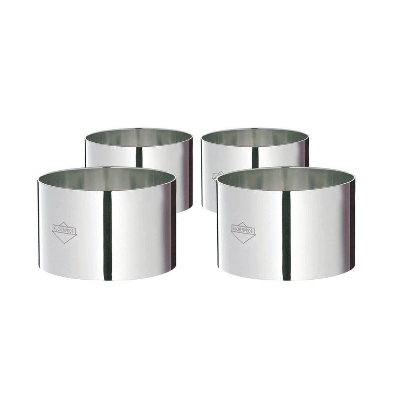 Küchenprofi Stainless Steel Cooking Rings, Set of 4 Plating and Forming Ring Molds, 3 Inches 3" 4 Pc Set