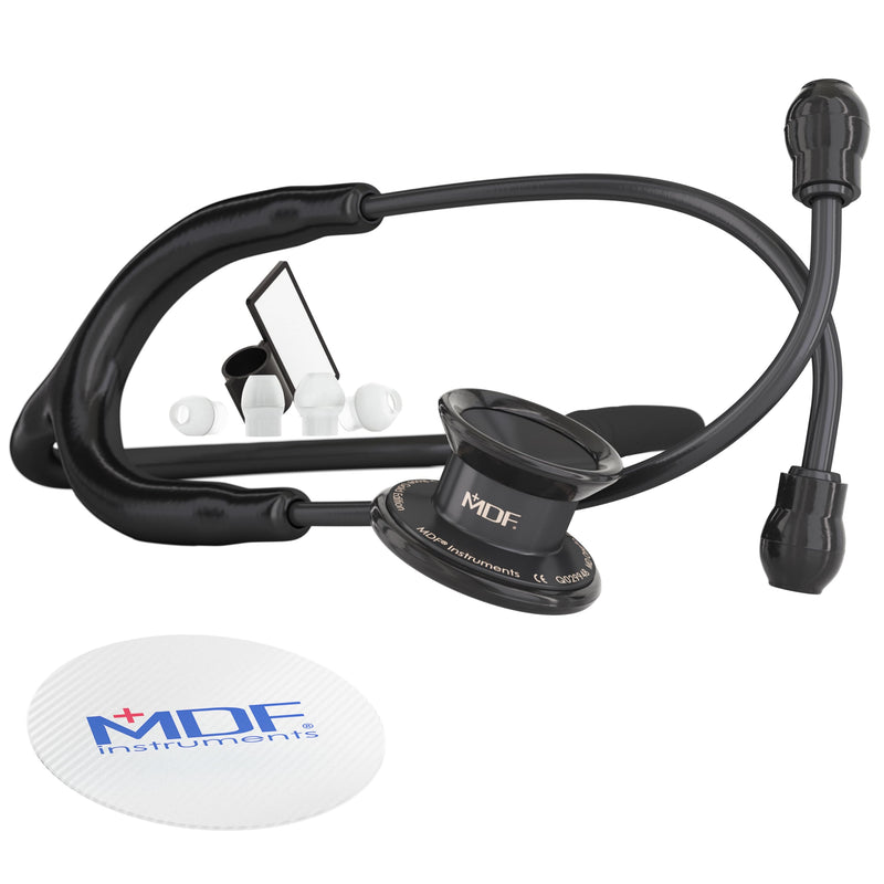 MDF Instruments, MD One® Stainless Steel Premium Dual Head Pediatric Stethoscope - All Black (MDF777C-BO) All Black (Blackout)