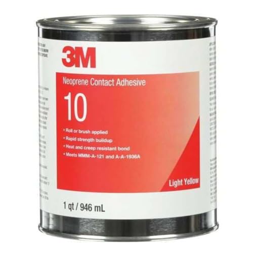 3M Neoprene Contact Adhesive 10, Light Yellow, 1 Quart Can 1 qt