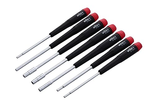 Wiha 26592 Nut Driver Set, 7 Piece, Metric, Precision Handle, Extra-Long, Chrome-Plated Metric Set