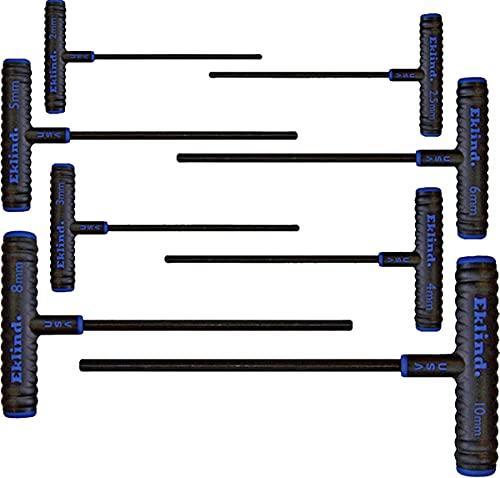 Eklind Tool 64908 Power-T Handle Hex Key allen wrench - 8pc set Metric MM sizes 2-10 (9In shaft)