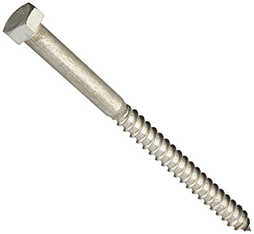 Hillman 832076 3/8 x 5-Inch Stainless Steel Hex Lag Screws, 25-Pack