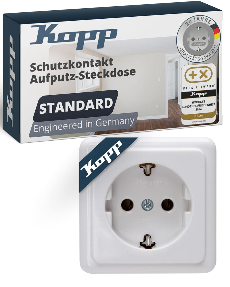Kopp 101802000 Earthing contact socket, single, surface-mounted standard program, 16 A, 250 V