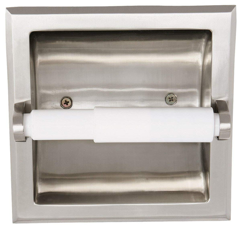 Design House 539189 Millbridge Classic Recessed Toilet Paper Holder for Bathroom Satin Nickel Toilet Paper Holder - Recessed