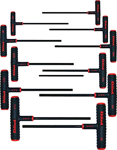Eklind Tool 60911 Power-T Handle Hex Key allen wrench - 11pc set SAE Inch Sizes 5/64-3/8 9in series