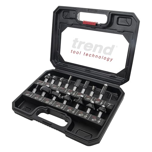 Trend 15 Piece Router Cutter Starter Set, 1/2 Inch Shank, Tungsten Carbide Tipped, Storage Case Included, SET/SS9X1/2TC 15Piece Set