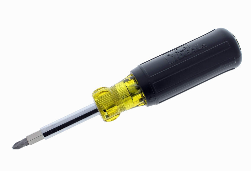 IDEAL INDUSTRIES INC. 35-910 11-in-1 Screwdriver/ Nutdriver – Hardware Tool with Corrosion Resistant Shank, Wire Connector Wrench in Handle, Blazed Tip