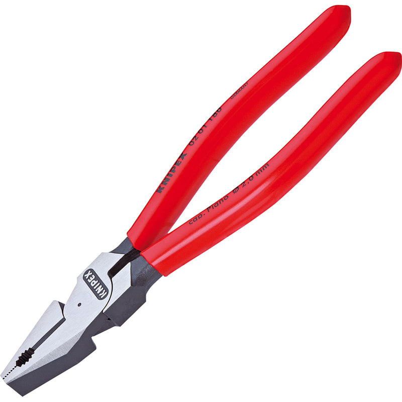 Knipex 02 01 200 7,87" High Leverage Combination Pliers 200mm Plastic coated handle