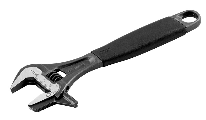 Bahco BAH9073RPUS 12" SAE Ergo Combination Industrial Black Finish Adjustable/Pipe Wrench, Reversible Jaw for Dual Functionality, Aggressive Angled Teeth, Thermoplastic Handle, and Slim Tapered Jaws 12-Inch
