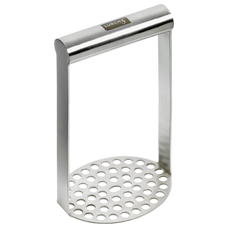 LURCH Germany Heavy Duty Potato Masher With Horizontal Handle | Avocado Masher | Versatile Food Masher For Vegetable | Made of Durable Stainless Steel | 7.5 Inches - Silver