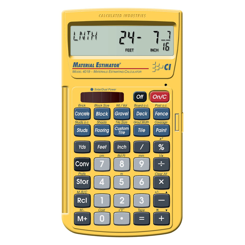 Calculated Industries 4019 Material Estimator Calculator | Finds Project Building Material Costs for DIY’s, Contractors, Tradesmen, Handymen and Construction Estimating Professionals,Yellow Trowels
