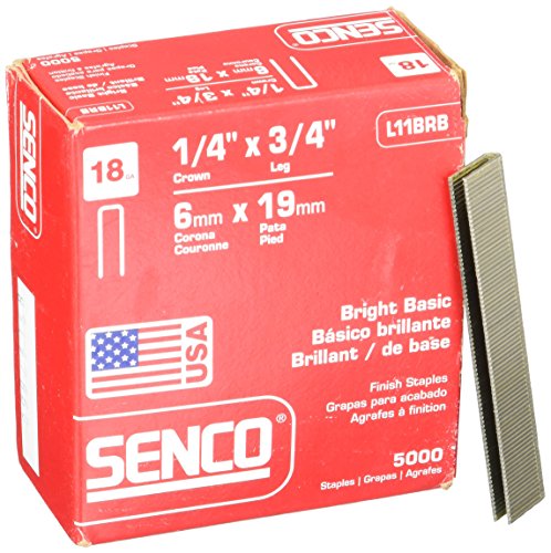 Senco L11BRB 18 Gauge by 1/4" Crown by 3/4" Leg Bright Basic Staples (5, 000per Box)