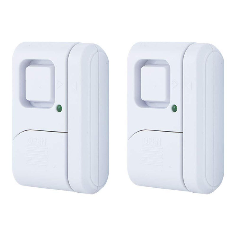 GE 45115 Personal Security Window/Door, 2-Pack, DIY Protection, Burglar Alert, Wireless Chime/Alarm, Easy Installation, Ideal for Home, Garage, Apartment, Dorm, RV and Office, White, 2 Count 2 Pack