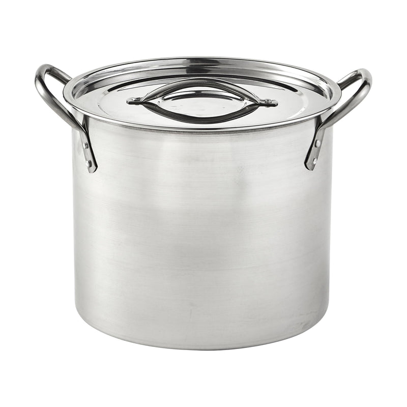IMUSA USA Stainless Steel Stock Pot with Lid 12-Quart, Silver 12 Quarts