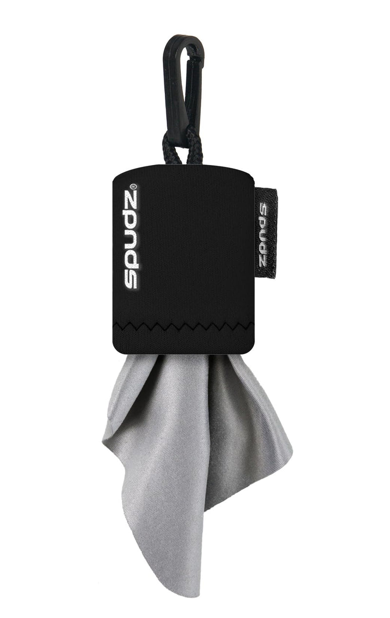 SPUDZ Classic | Microfiber Cloth Screen Cleaner and Lens Cleaner | Open Bottom | Black | 6 x 6 Inches 6 x 6 Inch