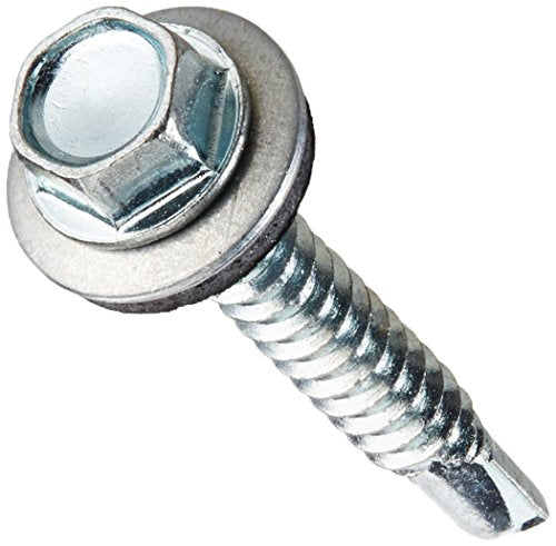 The Hillman Group 561042 12-14-Inch x 1-1/2-Inch Washer Head Neoprene Washer Self Drilling Screw, 100-Pack