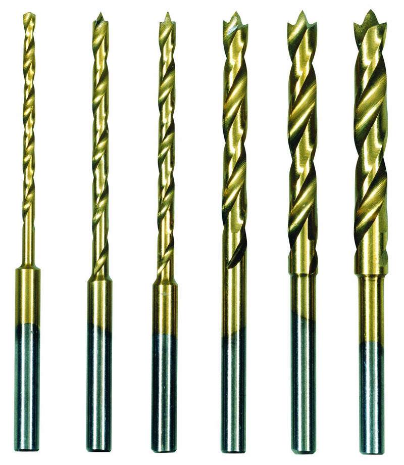 Proxxon 28876 HSS Twist Drill Set Titanium Nitride Coated with Brad Point