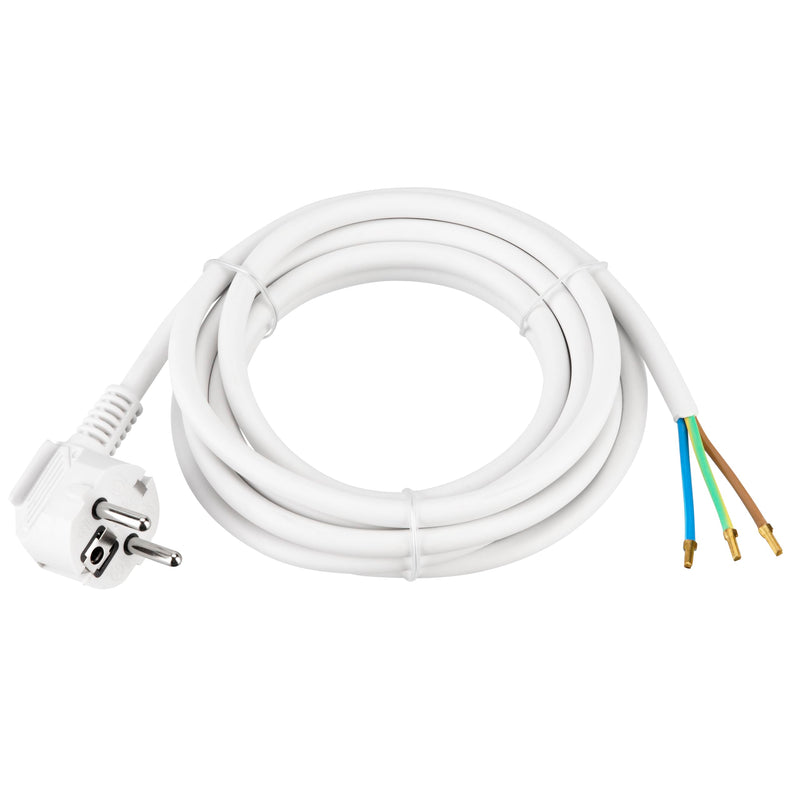REV Ritter H05VV-F Cable with Grounded Connector, 1.5 mm², 3m, White, 0577333555 3 Months