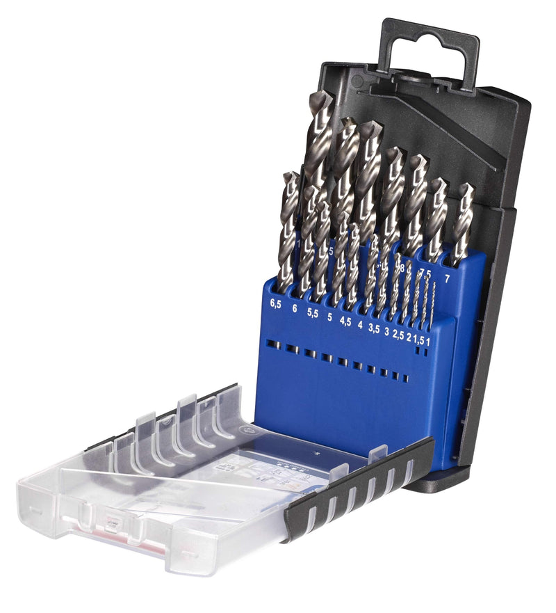 KWB 49205920 19 Piece HSS Precision Ground Twist Drill Set: 1-10 x 0.5mm Increments, Multicoloured, Set of 19 19 pieces 19-teilig