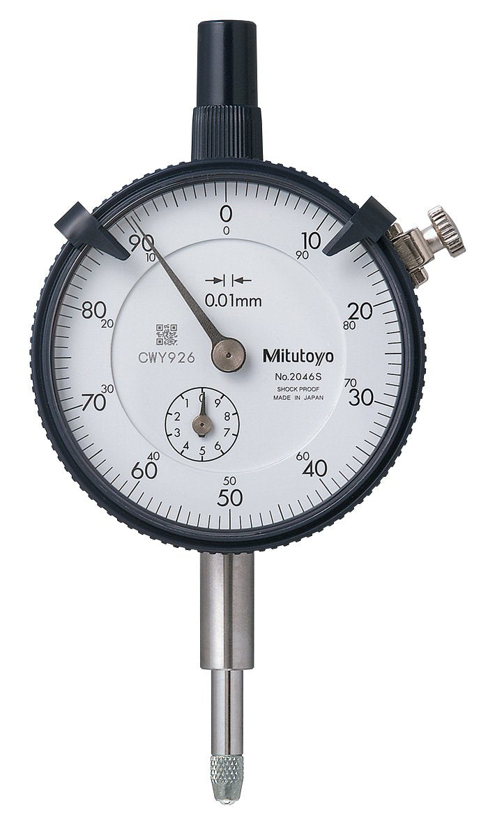 Mitutoyo 2046S, 0.01mm X 10mm Dial Indicator, 0-100, Lug Back, Series 2, 8mm Stem | Lug Back, Series 2, 8mm Stem